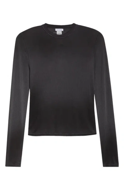 Acne Studios Erman Spray Effect Long Sleeve Rib T-shirt In Black 900