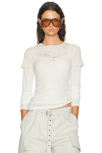 Acne Studios Ersilia Jersey T-shirt In White & Off White