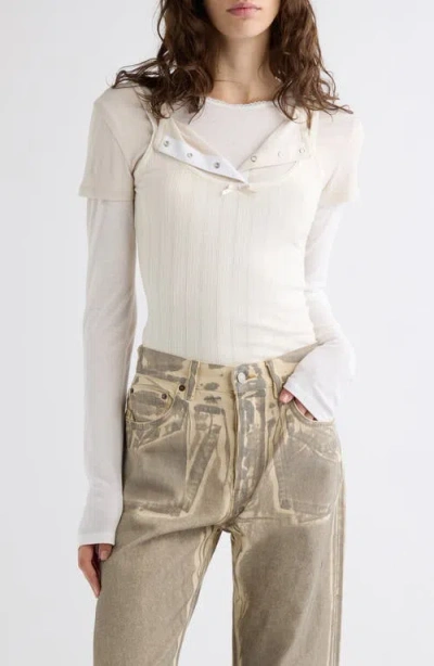 Acne Studios Ersilia Layered Rib Top In White