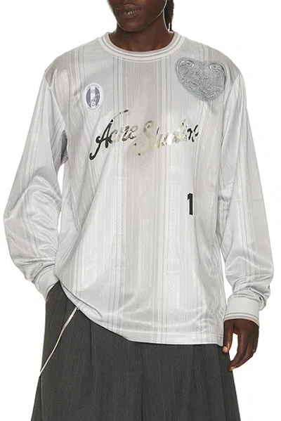 Acne Studios Football Long Sleeve T-shirt In White