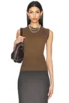 Acne Studios Brown Ribbed Tank Top In Mud Brown