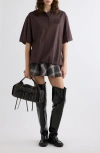 Acne Studios Eteddy Bubble Hem Polo In Brown