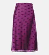 Acne Studios Etima Printed Sheer Midi Skirt In Purple