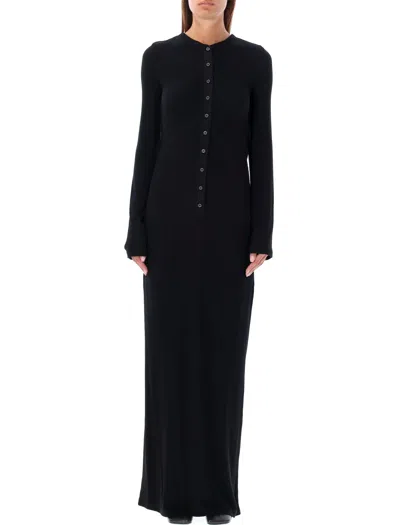 Acne Studios Women's Etrixie Ribbed Long Dress In Black