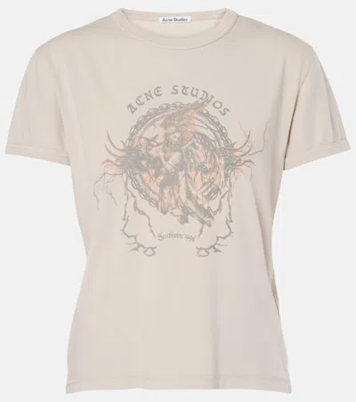 Acne Studios Etza Printed Cotton Jersey T-shirt In Djo Faded Grey