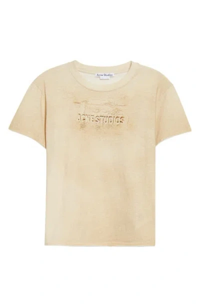 Acne Studios Etza Sand Trompe L'oeil Cotton T-shirt In Brown