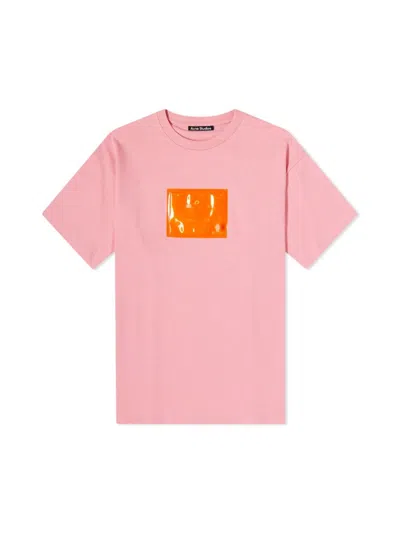 Acne Studios Exford Inflate Logo T-shirt In Pink