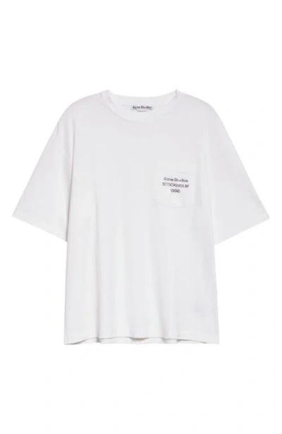 Acne Studios Exford Logo Pocket T-shirt In White