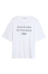 Acne Studios Mens Dusty White Exford U 1996 Text-print Cotton T-shirt Xl