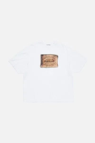 Acne Studios Exford U Bow Label Logo In White