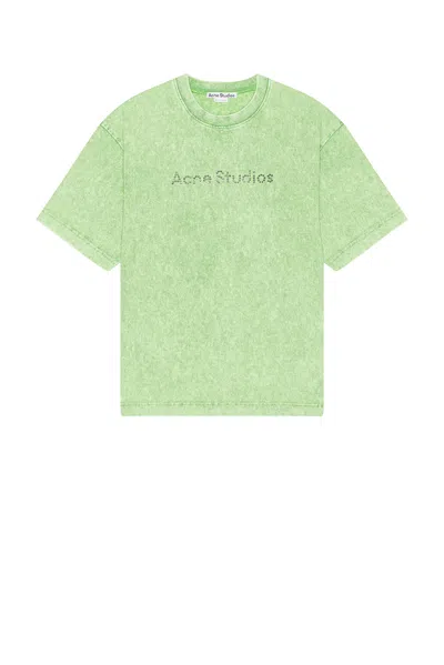 Acne Studios Oversized T-shirt With Fade-out Vintage Finish In Green