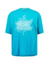 Acne Studios Extorr Devil Logo T-shirt In Blue