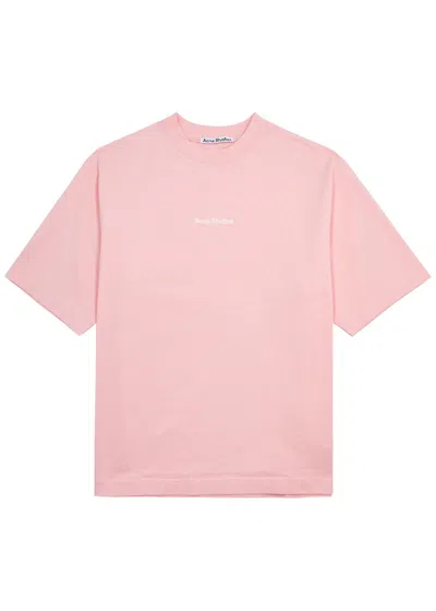 Acne Studios Extorr Logo-print Cotton T-shirt In Pink