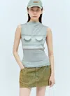 Acne Studios Eyelash Print Top In Gray