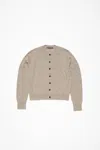 Acne Studios Crew Neck Wool Cardigan Knitwear Grey In Neutral