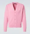Acne Studios Cardigan Face Aus Baumwolle In Pink