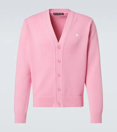 Acne Studios Cardigan Face Aus Baumwolle In Pink