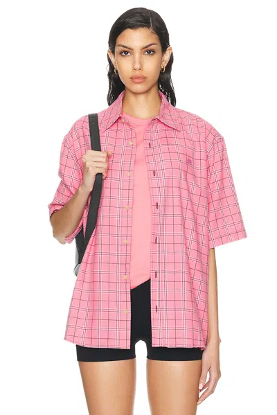Acne Studios Face Dry Flannel Top In Pink