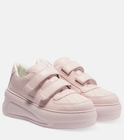 ACNE STUDIOS FACE LEATHER PLATFORM SNEAKERS