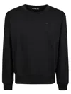 Acne Studios Face Logo Patch Jersey Sweatshirt In Black