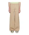 Acne Studios Face Logo-appliqué Wide-leg Trousers In Brown