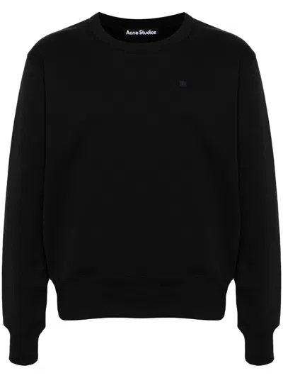 Acne Studios Sweatshirt Logo Face Patch In Black