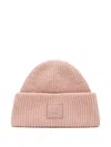 Acne Studios Face Logo Beanie In Pink