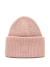 Acne Studios Face Logo Beanie In Pink