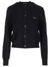 Acne Studios Face-patch Wool Cardigan In Black
