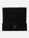 Acne Studios Face Logo Square Beanie - Yak In Black