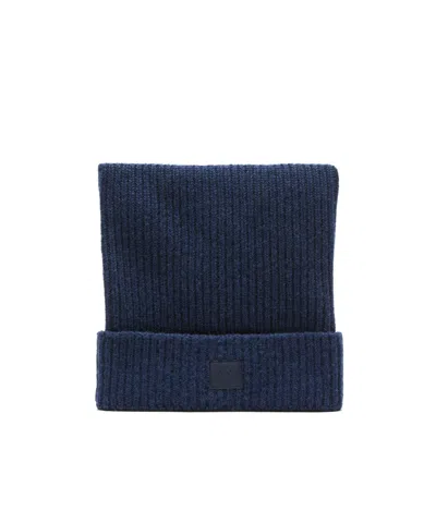 Acne Studios Face Logo Square Beanie In Black