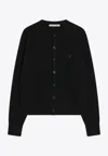 Acne Studios Face Patch Wool Cardigan In Black