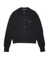 Acne Studios Face-patch Wool Cardigan In Black