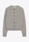 Acne Studios Face Patch Wool Cardigan In Gray