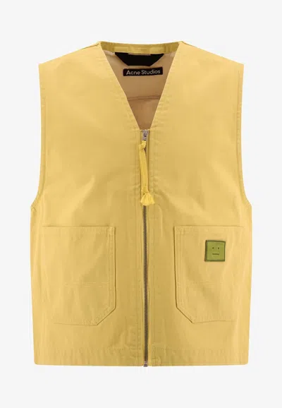 Acne Studios Men's Canvas Vest Jacket In Gold