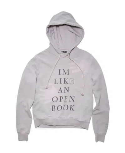 Acne Studios Face-print Cotton Hoodie In Gray