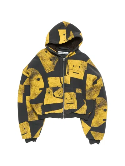 Acne Studios Face Print Hoodie In Multi