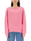 Acne Studios Face Sweatshirt In Pink