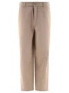 Acne Studios Face Patch Logo Pants In Brown