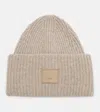 Acne Studios Face Wool-blend Beanie In Neutral