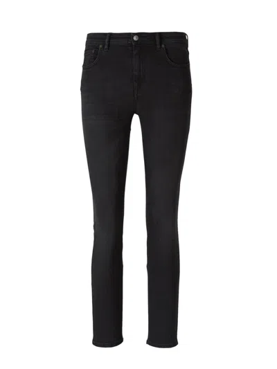 Acne Studios Fade Effect Mid-rise Skinny Jeans In Used Black