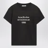Acne Studios Faded Black Cotton T-shirt With Logo Women