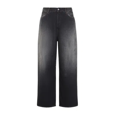 Acne Studios Trafalgar Wide Leg Jeans With Faded Effect In Black
