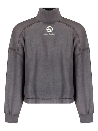 ACNE STUDIOS FADED BLACK LOGO TURTLENECK