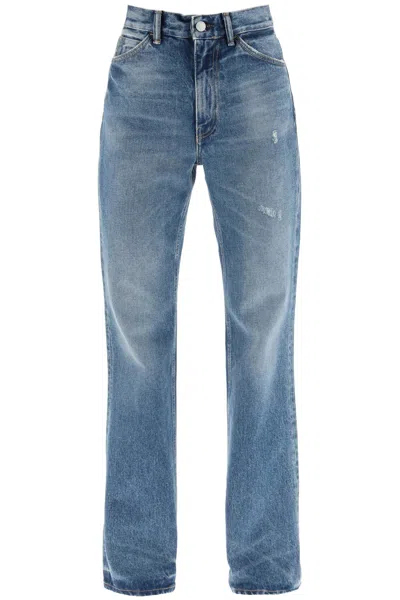 Acne Studios Faded Blue Organic Cotton Bootcut Jeans For Women