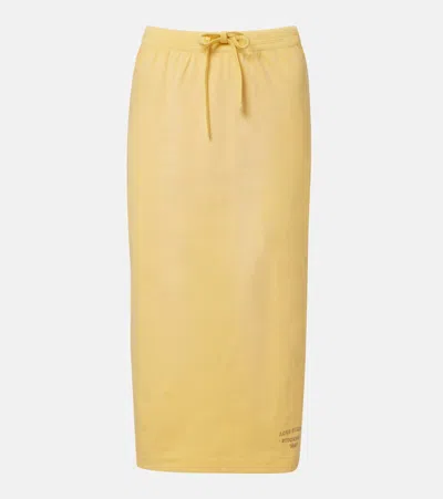 Acne Studios Faded Cotton-blend Midi Skirt In Yellow