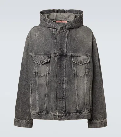Acne Studios Faded Denim Jacket In Gray