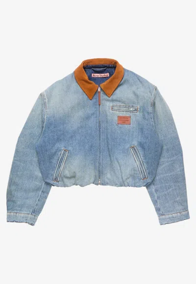 Acne Studios Faded Denim Jacket In Blue