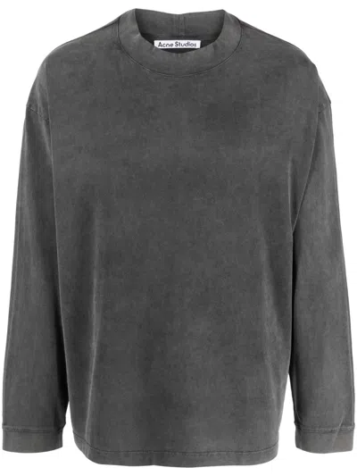Acne Studios Faded Cotton Jumper In Black