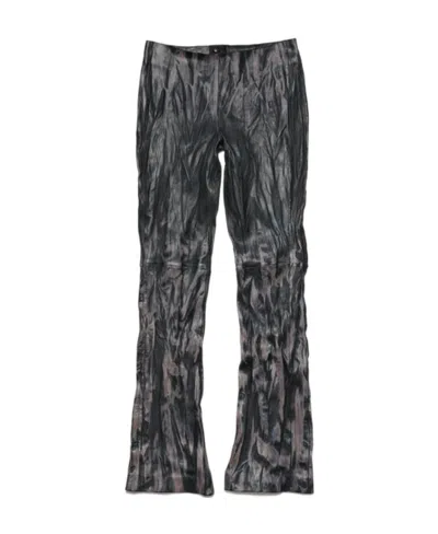 Acne Studios Faded-effect Flared Trousers In Black
